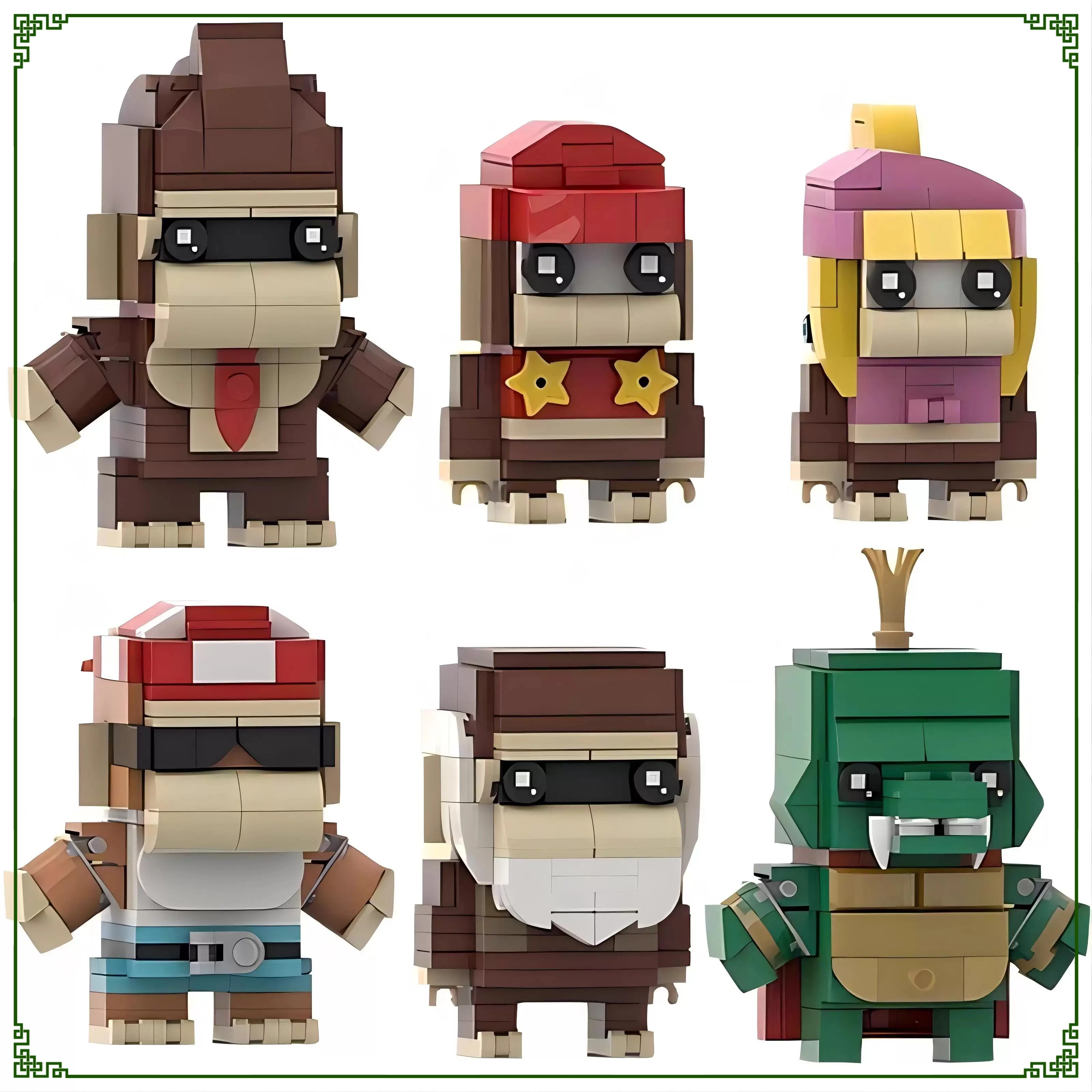

Game Series Gorilla Cartoon Doll Building Block MOC Brickheadz Orangutan Creative Square Head Assembly Model Puzzle Kid Toy Gift