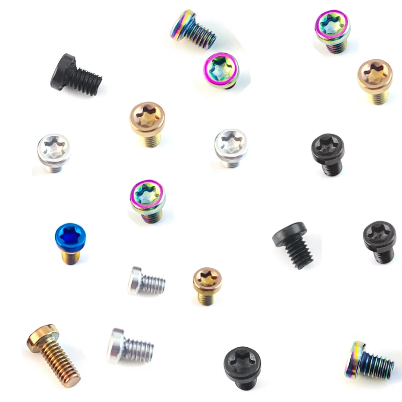 3 Sizes / 5 Colors 410 Stainless Steel Made Knife Pocket Clip Screw M2.5 T8 Torx Button Flat Head Nail