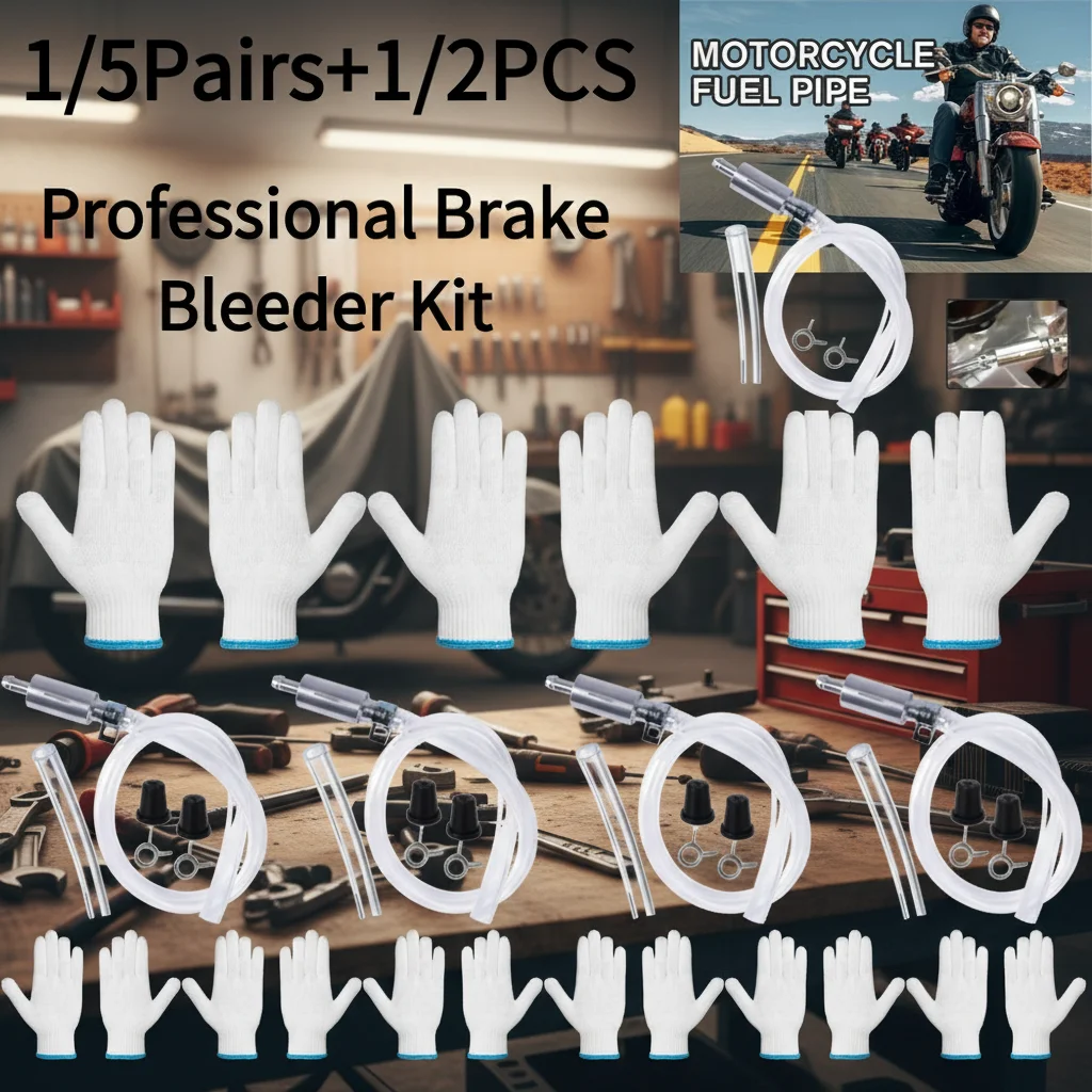 1/2pcs Professional Brake Bleeder Kit with One Way Check Valve Manual Vacuum Pump Hose for Brake Clutch Fluid Bleeding