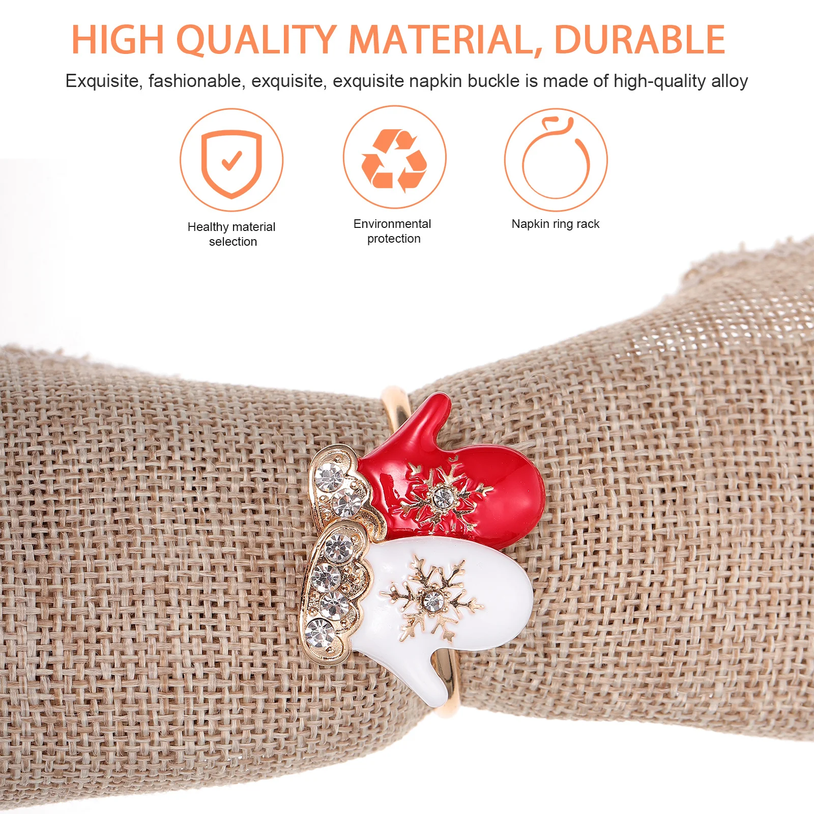 

6Pcs Christmas Napkin Buckles Fine Craftsmanship Party Table Decor Impress Guests Friends Napkin Buckles