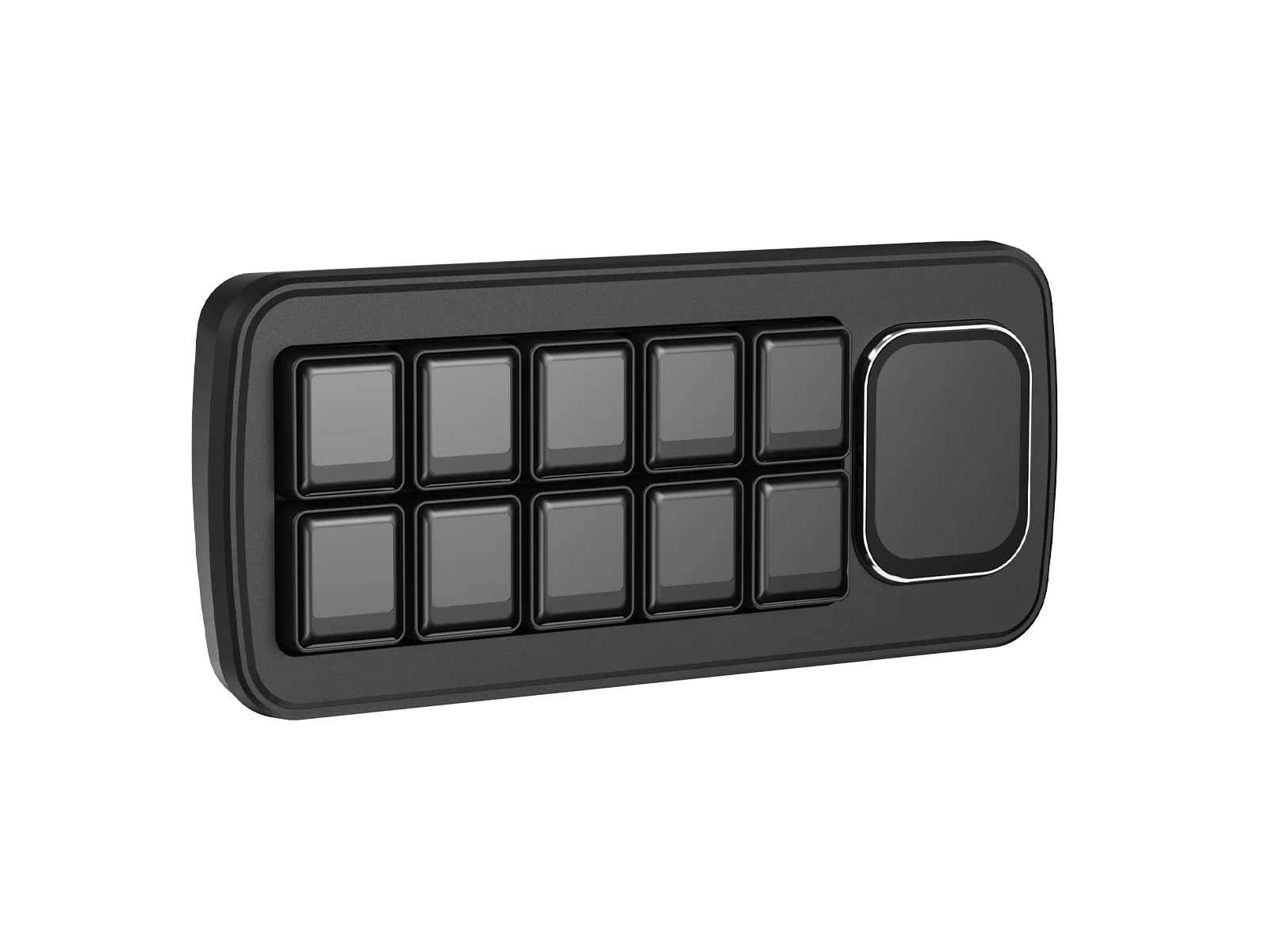 Painel de controle de voz AI multifuncional Waveshare MK10, teclas macro LCD mecânicas integradas de 10 × 0,85 polegadas e um segundo de 2,01 polegadas