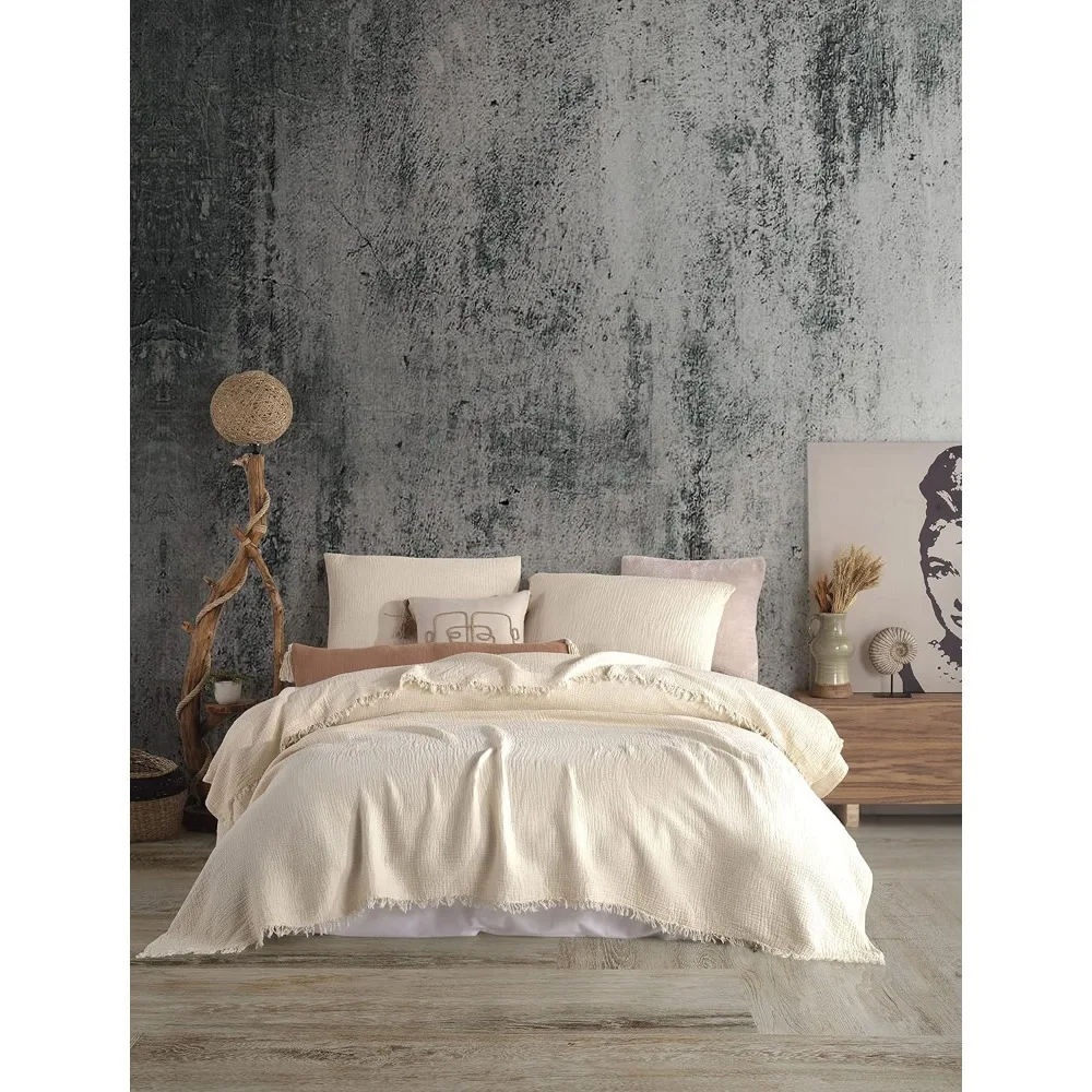 أغطية وسائد من الموسلين ثنائي اللون مصنوعة من القطن العضوي بنسبة 100% - قابلة للتنفس، فائقة النعومة، خفيفة الوزن، مغسولة مسبقًا لراحة و #3