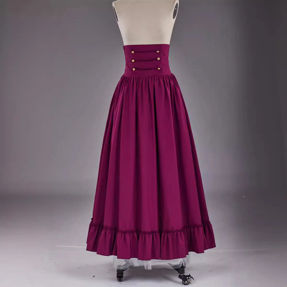 2025 europeu americano vitoriano vestido longo de cintura alta gótico rendas saia evasê estilo gótico