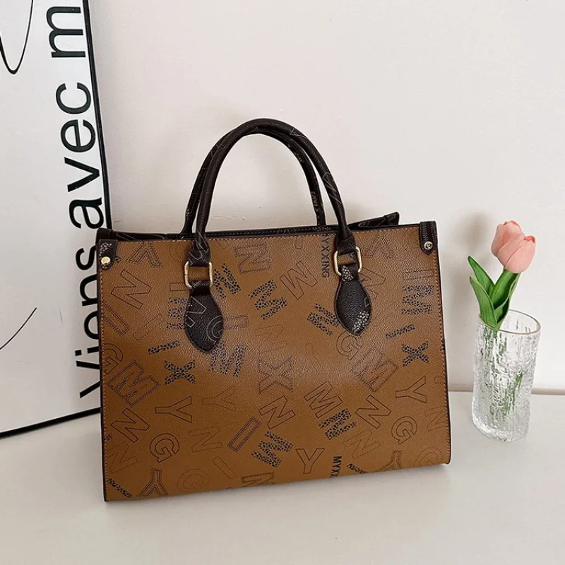 

Spacious Leather Tote Bag For Women, High Quality Messenger Style, Luxury Brand Adjustable For Shopping Trips