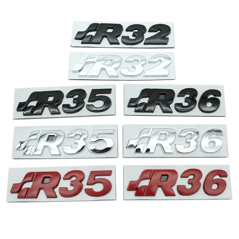 

Metal Car R32 R35 R36 Logo Badge Emblem Decals Sticker For VW Volkswagen Golf 2 3 4 5 Magotan Passat MK2 MK3 MK4 MK5 MK6 MK7 MK8