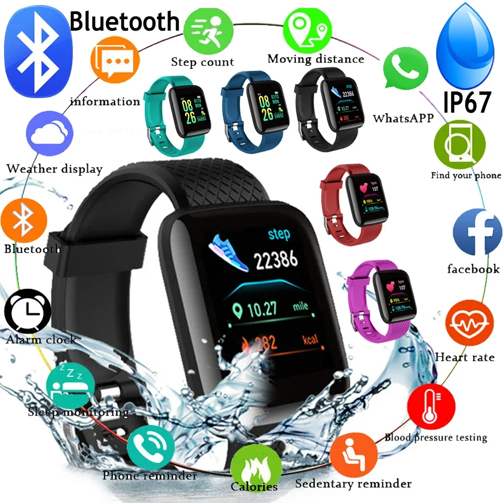 Kids Smart Watch Bluetooth-compatible Men Women Android Blood Pressure Heart Rate Monitor Waterproof Sport Bracelet girls watch