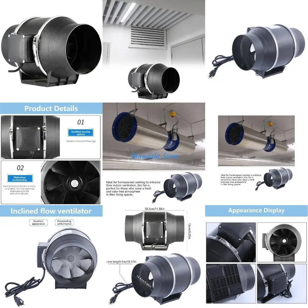 U2JC Upgrades Efficiency 6 Inch Crossflow Fan 150 Model Home Ventilation Solution