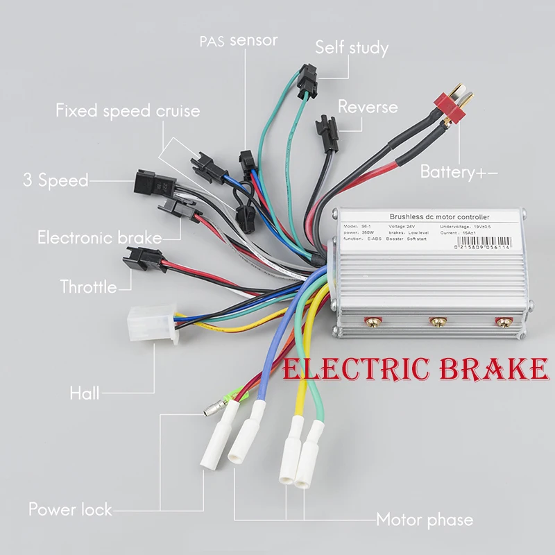 Bicicleta Electric Controller 24V 36V 48V 250W 350W 15A  Brushless Gear Hub Motor Controller Electric Bike Conversion Kit
