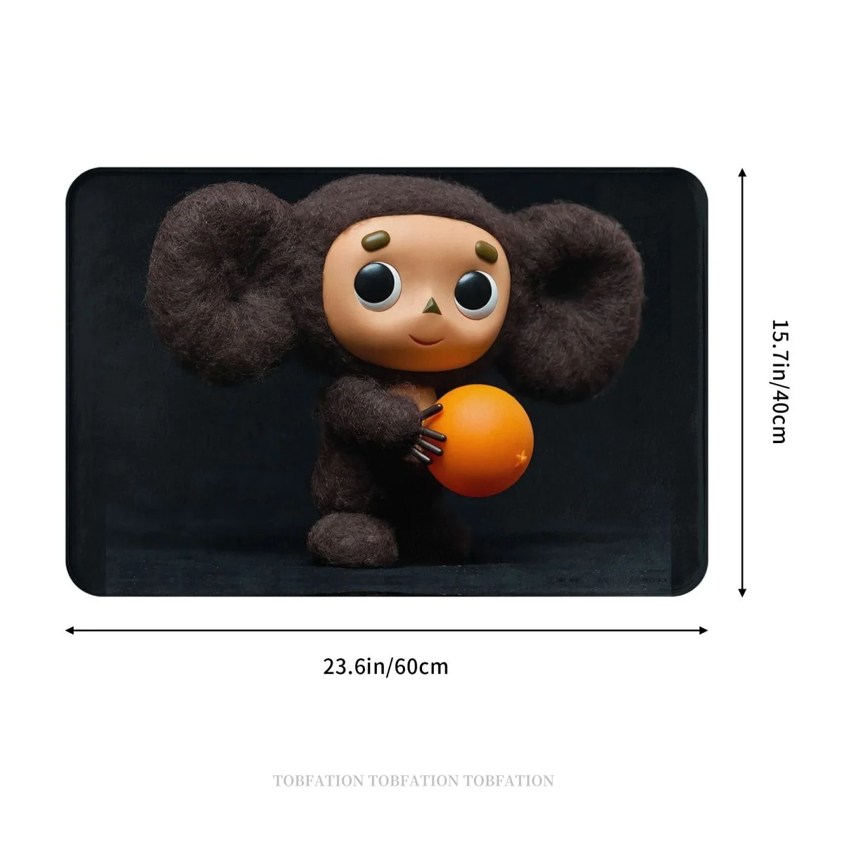 Cheburashka Soviet Russian Cartoon Anti-Slip Doormat Bath Mat Orange Hallway Carpet Welcome Rug Home Decorative