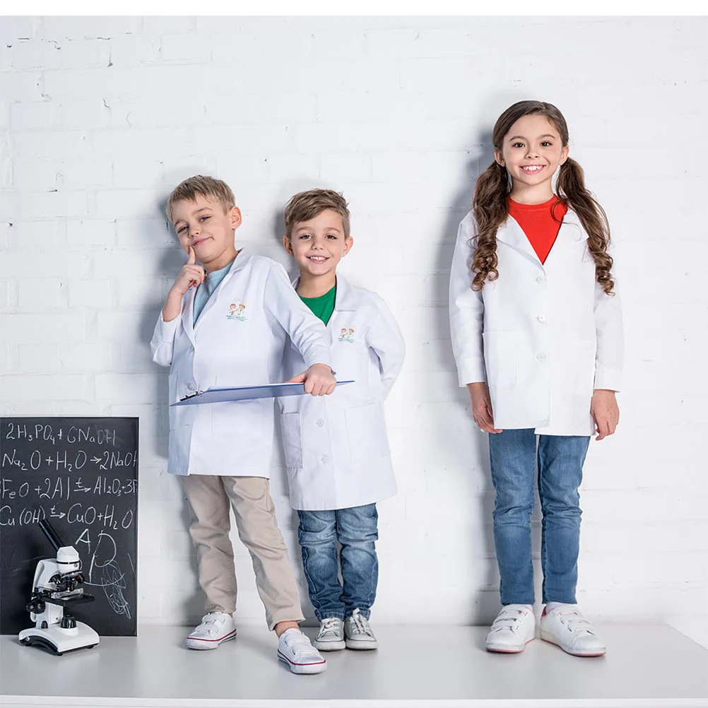 2Pcs Science Lab Coat Scientist Costume Washable Reusable Laboratory Wear for School Stem Activities Creative Role