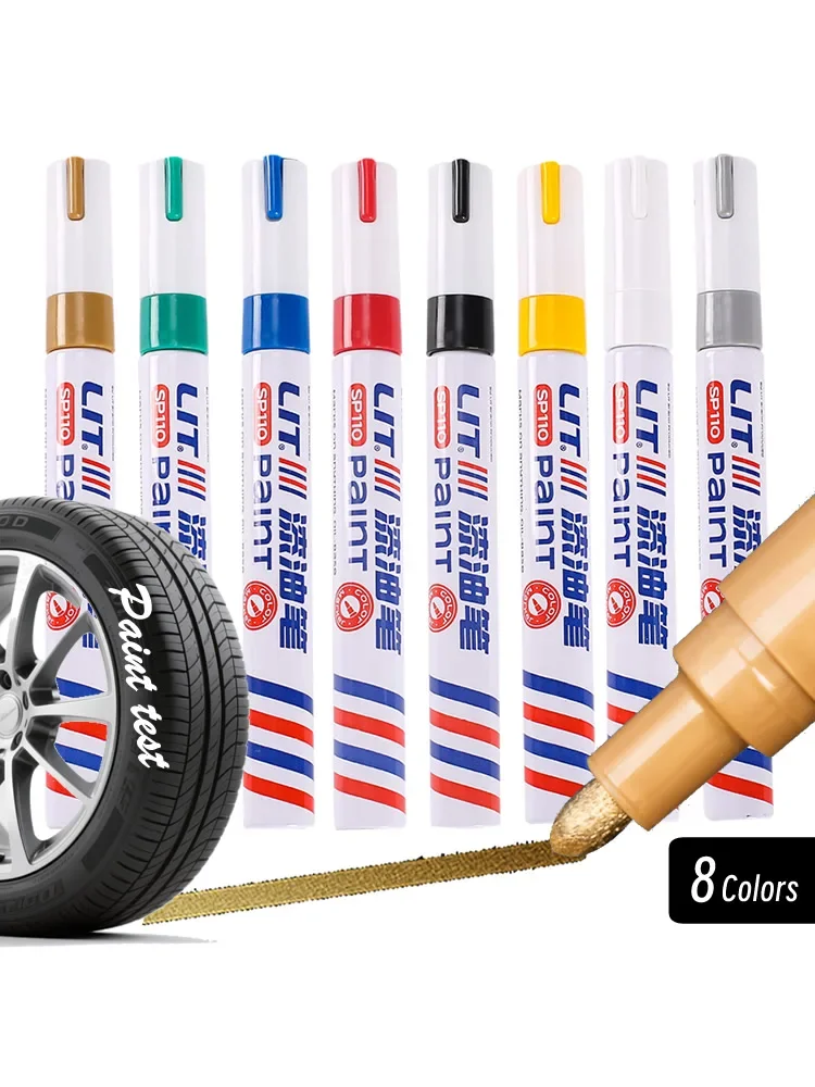 3mm 10 p Kleurrijke 8 Kleuren Permanente Verf Marker Waterdichte Witte Markers band loopvlak rubber stof Verf metalen Verf Marker Pennen - afbeelding 2