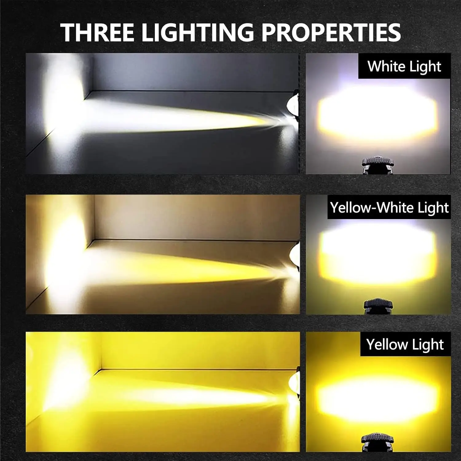 LED Motorcycle Driving Lights 60W 12000LM Fog Lights 6000K Driving Auxiliary Lights