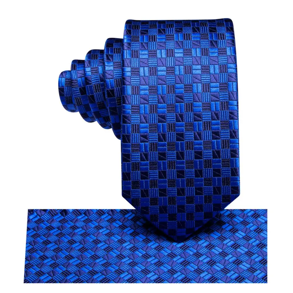 

Silk Tie For Children Navy Blue Plaid Luxury Designer Handky Child Necktie 120CM Long 6CM Wide Fashion Party Dropship Hi-Tie