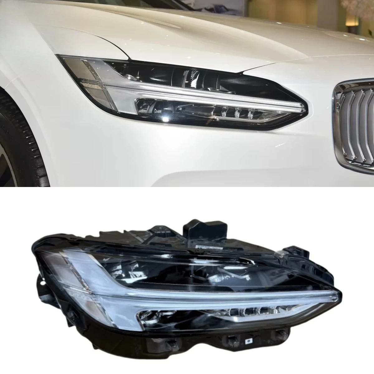 مناسبة ل S90 LED مجموعة مصابيح أمامية 2017-2024 S90 V90 اليسار واليمين الأصلي كشافات LED أضواء النهار الجري #2