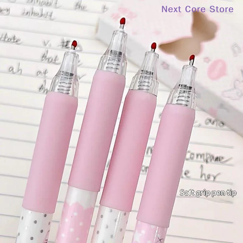 [NC]Angel Wings Press Pen High Value Korean Ins Wind Quick Drying Black St Head Student Exam Brush Pen Kawaii Pens[NC]