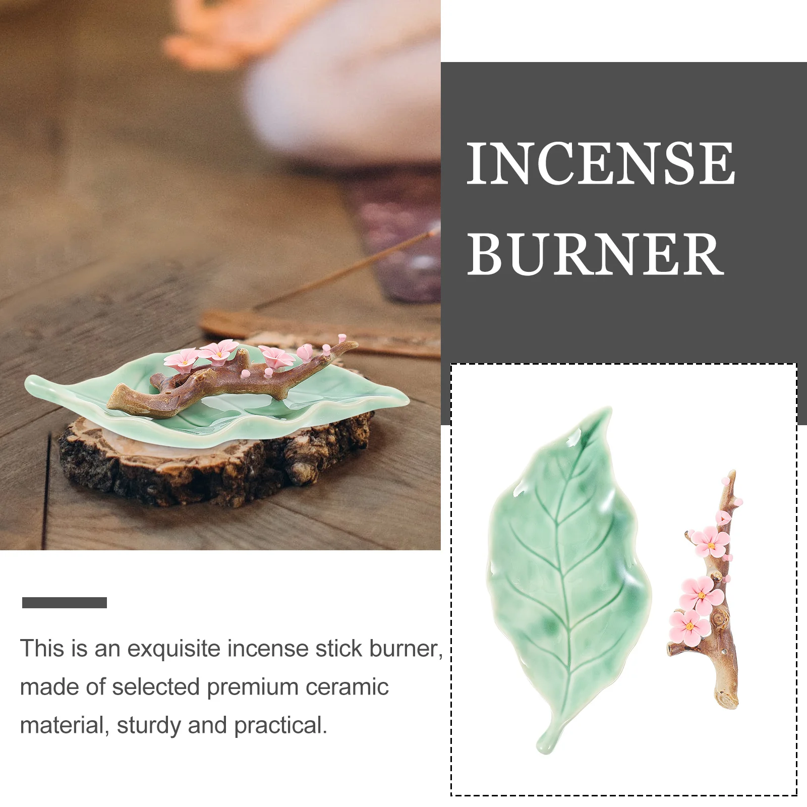 

Ceramic Incense Stick Burner Plum Blossom Design Exquisite Home Decoration Relaxation Meditation Aromatherapy Accessory