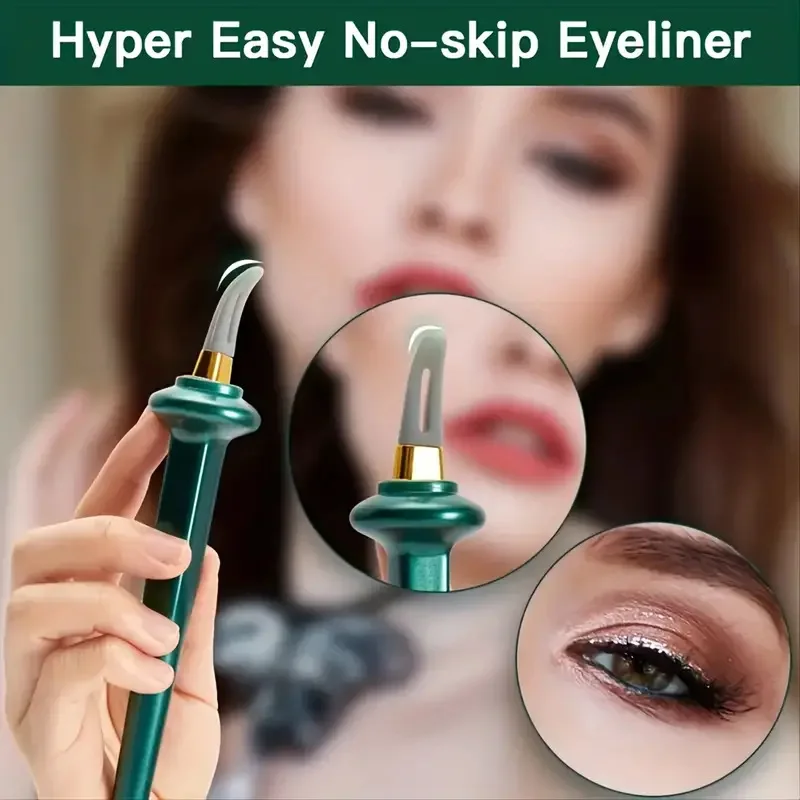 Eye Makeup Set Easy No-Skip Eyeliner Silicone Brush Waterproof Eyeliner Cream Perfect Combination Eyeliner Aid Kit Eye Cosmetics