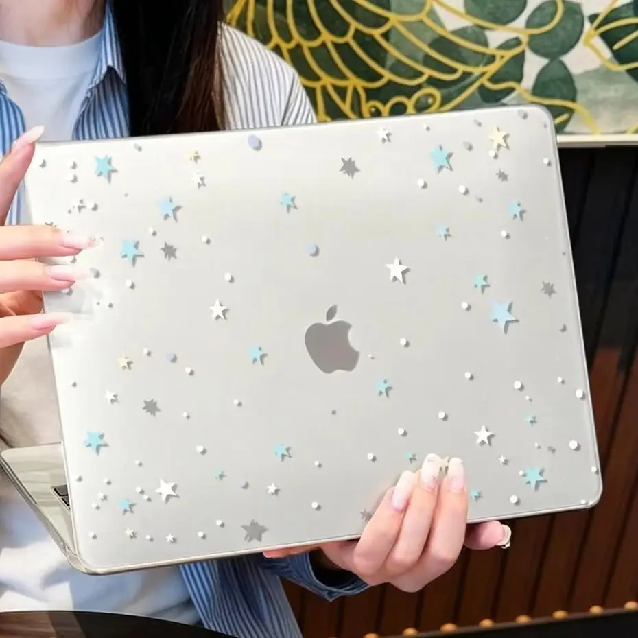 Colorful Stars New Laptop Case For Macbook 13Neo A3404 Air 13.6 M4 M3 M2 A2681 A3113 A3240 Air13.3 A1932 Air15 Protective Cover