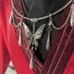Anime Tian Guan Ci Fu Pendant Necklace Cosplay Heaven Official's Blessing Hua Cheng Choker Chain Butterfly Necklace Jewelry Gift