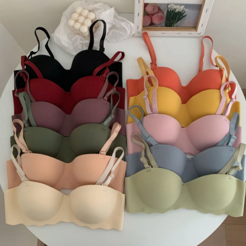 Sexy Push Up Bra - Seamless Wireless Lingerie Convertible Straps Solid Color Brassiere