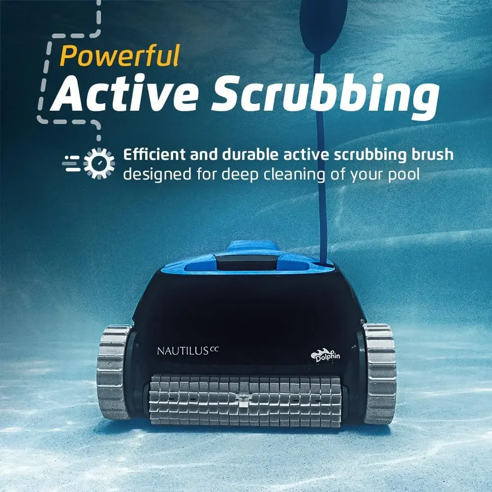 utomatic Robotic Pool Vacuum Cleaner, Wall Climbing Scrubber Brush, Ideal for above/In-Ground Pools up to 33 FT in Length