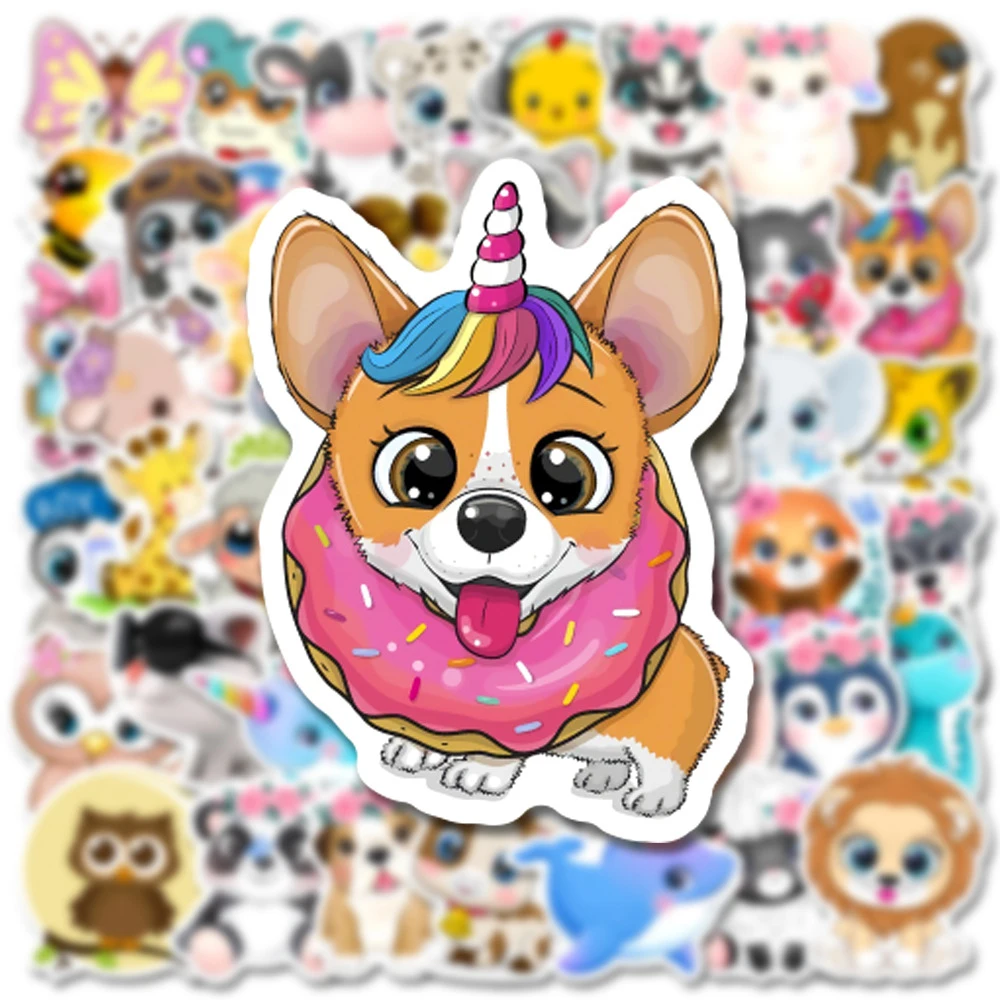 10/30/50pcs Cute Mixed Animal Cartoon Stickers Graffiti Phone Case Notebook Laptop Panda Elephant Sticker Toys Gifts