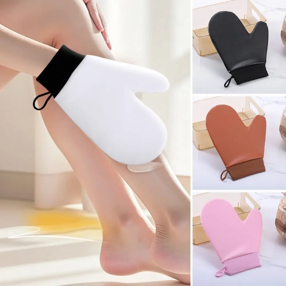 Leather Self-Tanning Mitt Reusable Washable Body Lotion Glove Sunless Fake Tan Double-Sided Tanning Glove Body Face Application