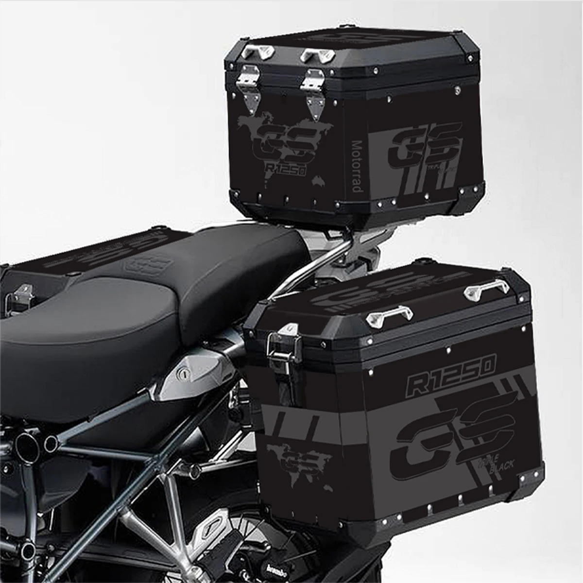 Motorcycle Aluminum Box Pannier Case Stickers For BMW R1250GS Adventure Triple Black R1200GS ADV GSA 2019 2020 2021 2022 2023