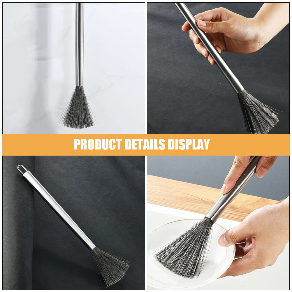 3pcs Pot Cleaning Brush Stainless Steel Scrubber For Pans Dishes Wok Cookware Non-Scratch Dishwashing Tool Kitchen Gadgets
