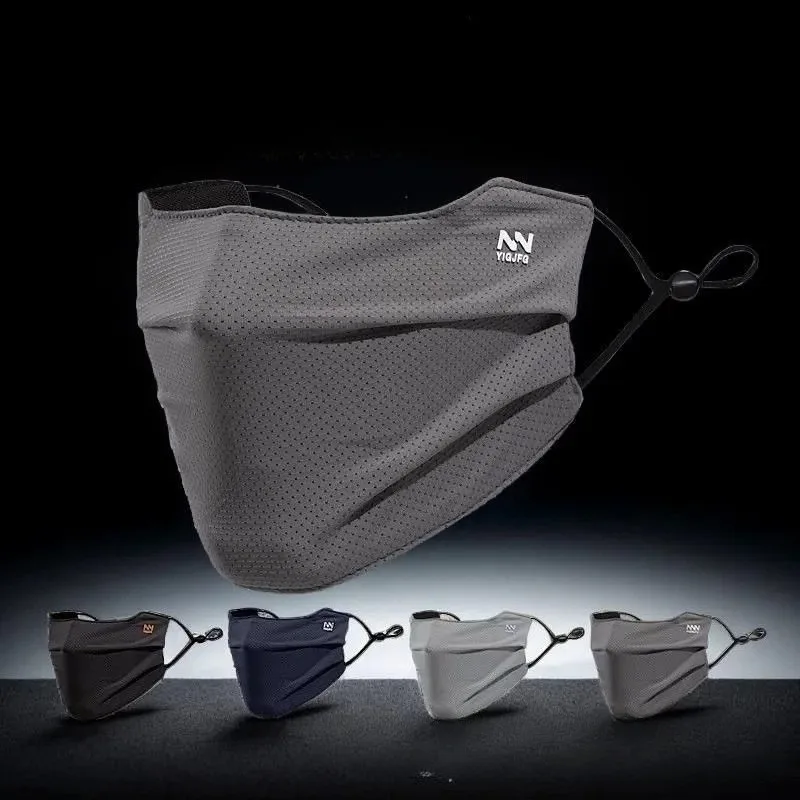 غطاء وجه من الحرير الجليدي قابل للتنفس للأشعة فوق البنفسجية، قناع وجه قابل للغسل وقابل لإعادة الاستخدام للحماية من الشمس للدراجات النارية وممارسة ركوب الخيل #6