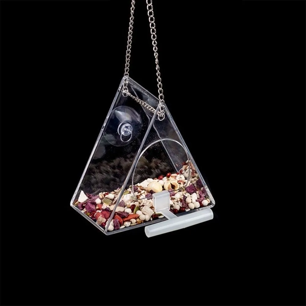 

Waterproof Hanging Acrylic Bird Feeder Large Capacity Transparent Wild Bird House Strong Suction Cup with Hook
