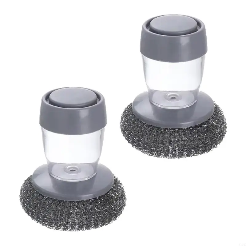 1/2Pcs Friendly Dish Brush With Automatic Soap Distribution Kitchen Accessory X3UC