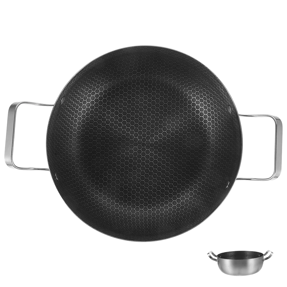 

Honeycomb Non-stick Hotpot Restaurant Stainless Steel Flat Thicken Pan Food Cooking