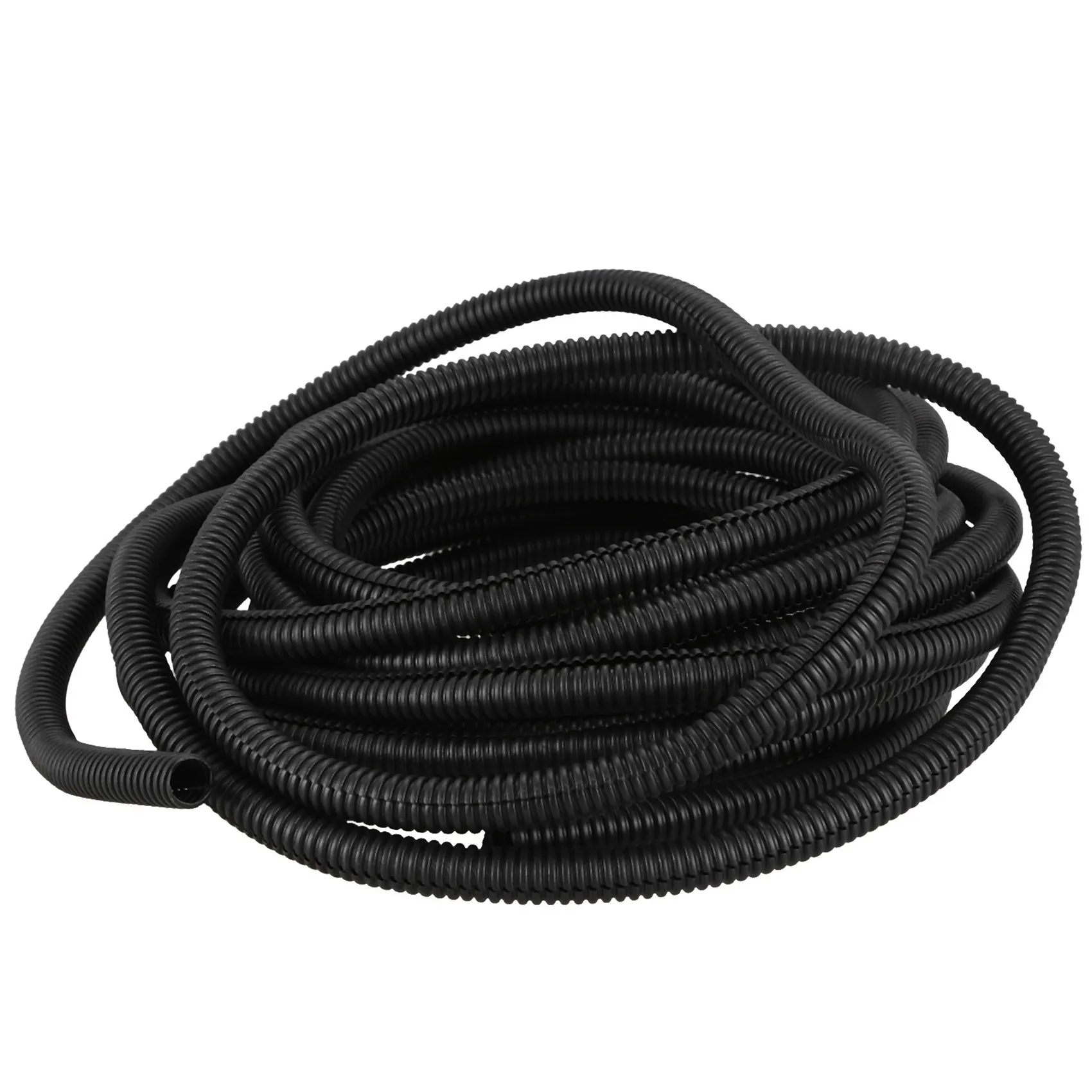 DT39 2X 25 Ft Split Wire Loom Conduit Polyethylene Tubing Black Sleeve Tube, 12.5mm ID, for Automotive Home Marine Wiring