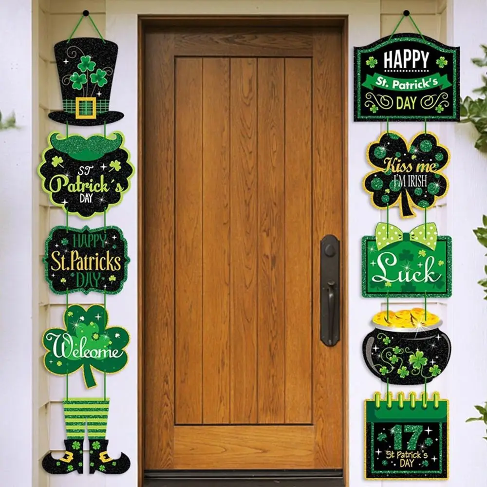 Paper St. Patricks Day Door Pendant Blessing Festive Irish Day Wall Hanging Banner Handmade Happy St. Patricks Day