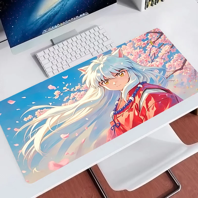 Mouse Pad Smooth Office Desk Mats Large Gaming Accessories Inuyasha Anime MousePads Non-Slip Game keyboard pad Computer MousePad