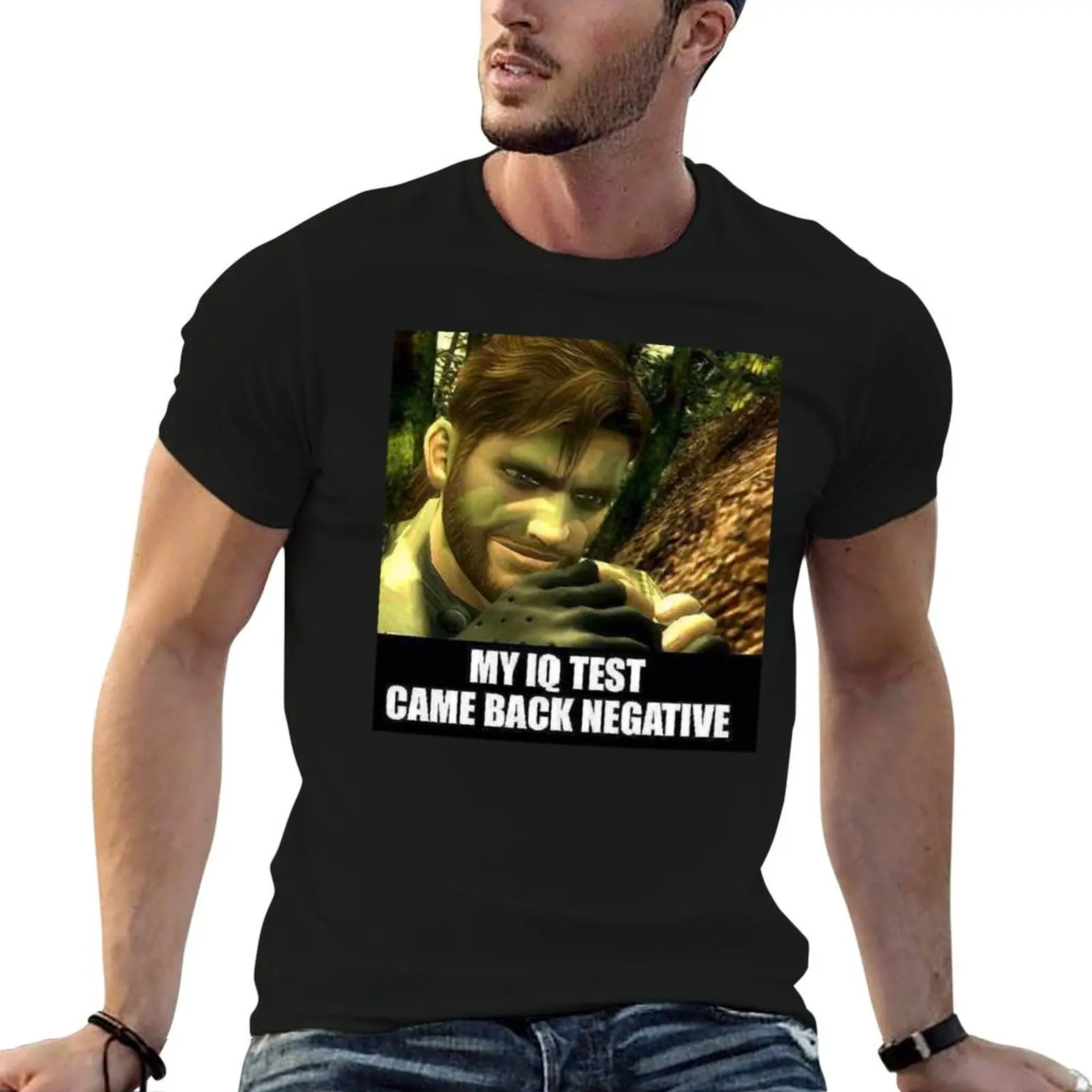 my iq test came back negative T-Shirt mens graphic t shirts g man t shirts for men cotton t shirts man 100% T-shirt