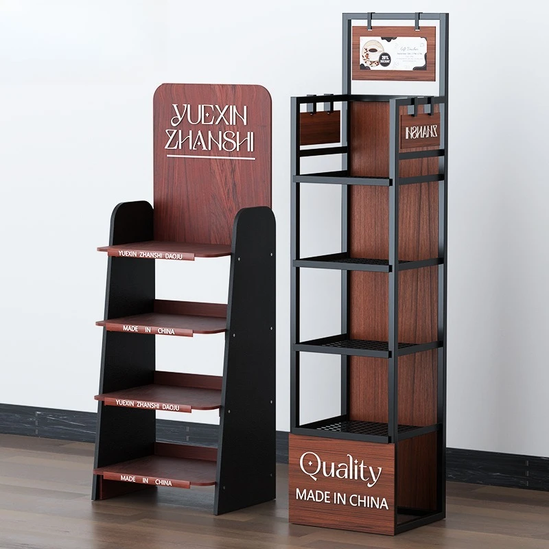 Cross-border high-end imported goods, snacks, beverages, beverages, display racks, metal, iron and wood sample display racks