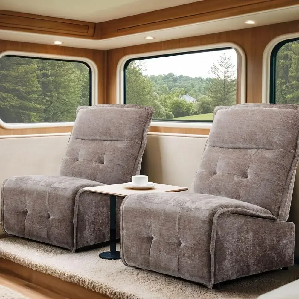 Oversized Fabric Power Recliner with USB Ports, 29.5 Wide Seat, Ideal for Small Spaces