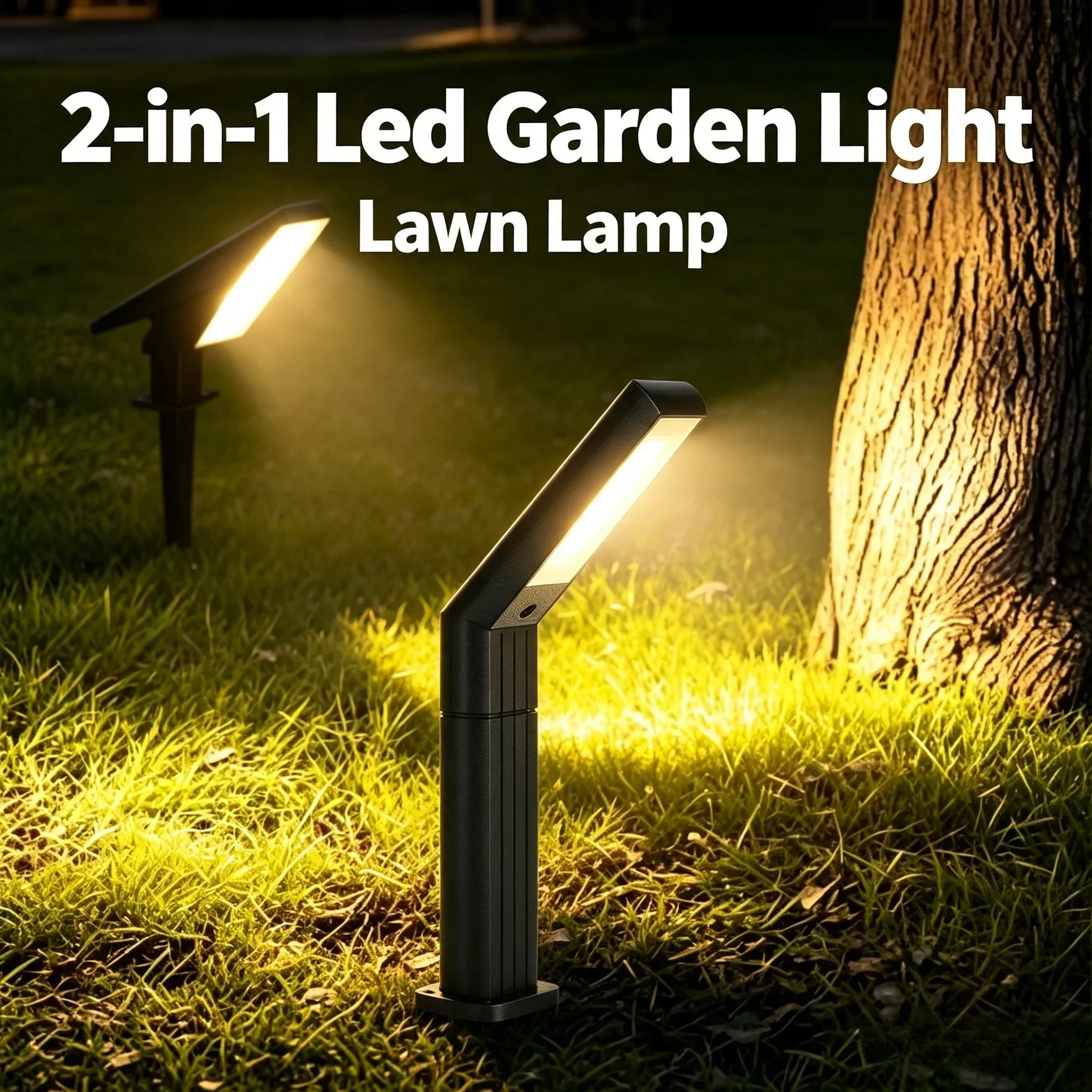 Led Lawn Lamp Built-in Large Capacity Battery 1772mAh LED Solar Floodlight Waterproof Spotlight Lamp For Garden Lawn Pathway