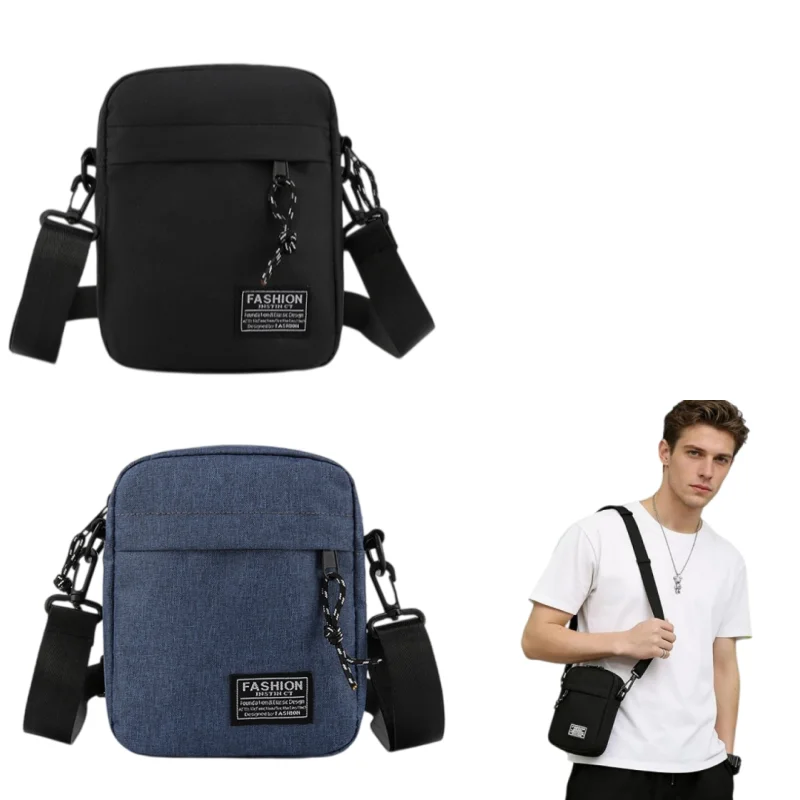 Men's Small Crossbody Bag Oxford Cloth Casual Shoulder Messenger Bag Unisex Phone Sling Bag Travel Daily Mini Handbag