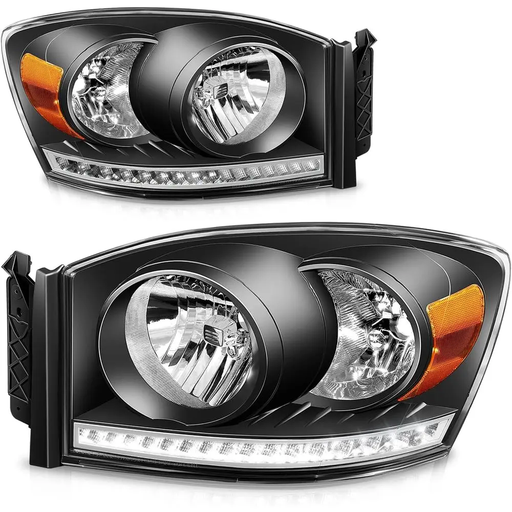 

Светодиодные фары DRL в сборе, совместимые с Dodge Ram 1500 2500 3500 2006-2009 годов выпуска (старый кузов), замена левой и правой фар (сторона водителя и пассажира)