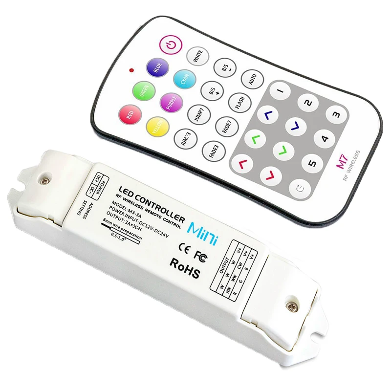 Imagem -05 - sem Fio Rgb Led Strip Controlador Painel de Toque Rgb Strip Controller rf 2.4g 1224v Entrada 3a ch 9a Canais Dim ct Rgb Controle m7 Mais M33a