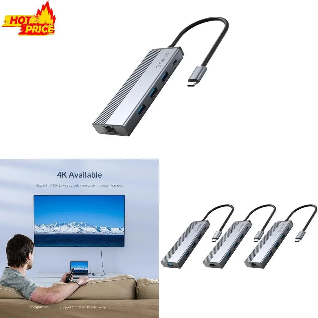 

5-port USB Hub with High Speed, Multi USB Port Expander, Fast Data Transfer USB Splitter for Windows PC, for Mac