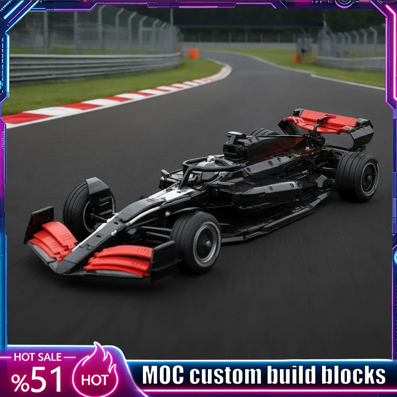 3328Parts Streamlined Open Wheel Racing Vehicle Model Custom Building Blocks Diy Assembly Puzzle Educational Toy Popular Gifts