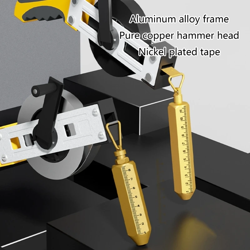 Durable 5m/10m/15m/20m/30m Oil Gauging Tapes Measuring Ruler with Brass PlumbBob Tape Measure Rubber Handle High Accuracy