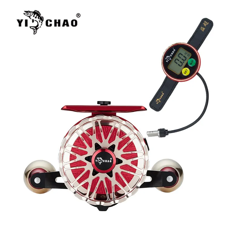 YI CHAO Raft Fishing Reel Fourth Generation Magnetic Slow Descent Digital Display Metal For Bridge Raft Fishing Adult Anglers