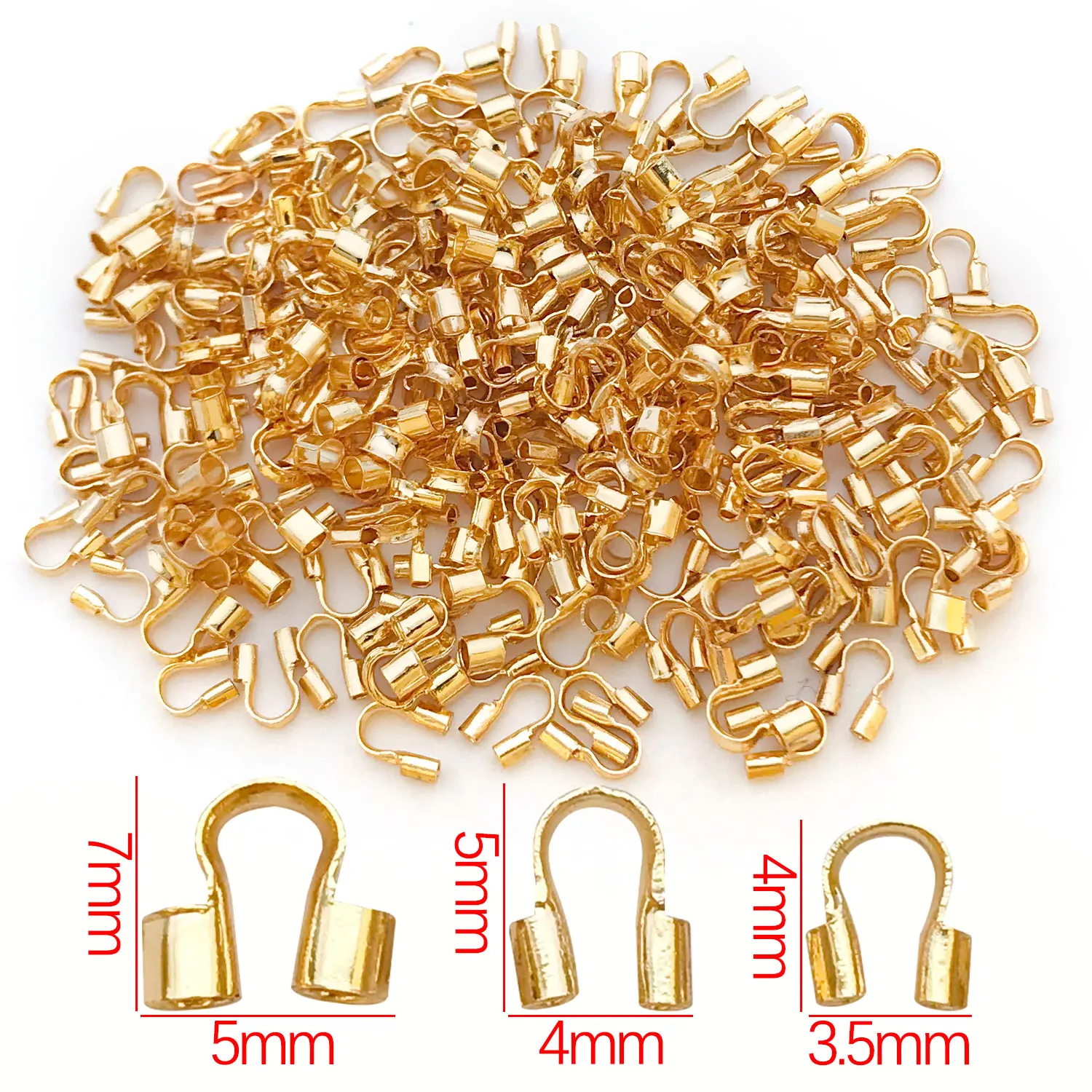 20pcs 18K Real Gold Plated Brass U Shape Clasps Protection Wire Closure End Clasps For DIY Necklace Jewelry Making Accessories