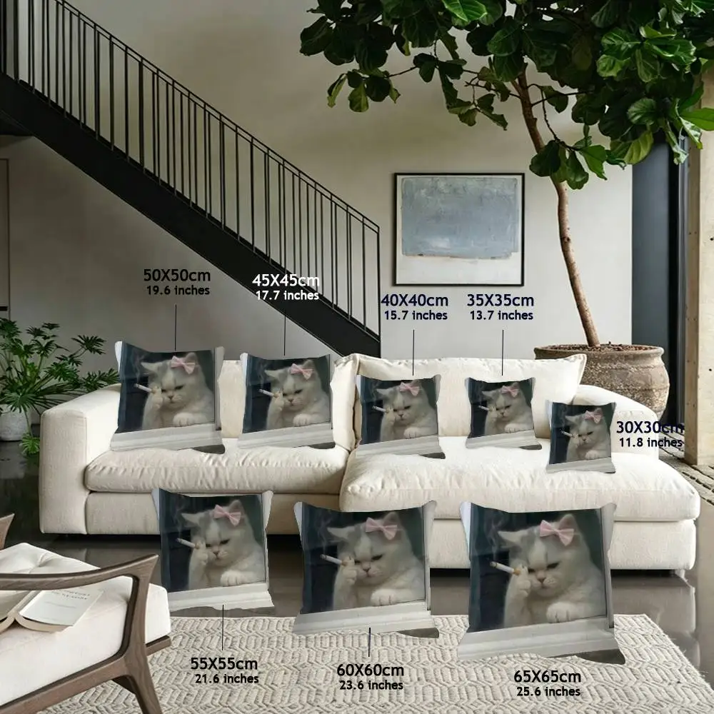 Funny Cat Meme Cushion Cover Decorative Pillow Sofa Home Decor Case Pillow Cases