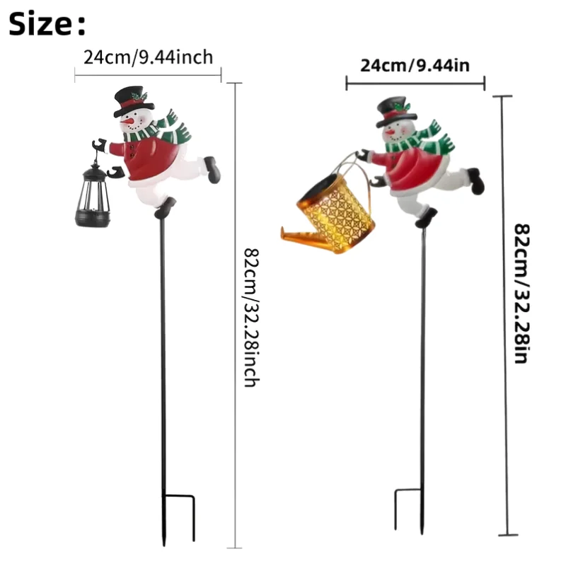Solar Christmas Snowman Kettle Light Warm Santa Claus Solar Hanging Lantern Outdoor Garden Light for Yard Garden Christmas Decor